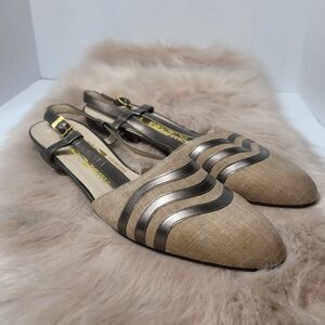 Salvatore Ferragamo Fimona Slingback Sandals Shoes Size 8